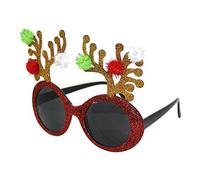 Novelty Christmas Theme Glasses (Christmas Tree, Santa, Reindeer, Snowflake etc) (Antlers with Pom Poms)