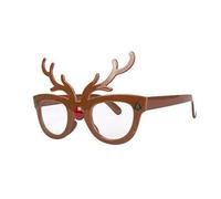 Novelty Christmas Theme Glasses (Christmas Tree, Santa, Reindeer, Snowflake etc) (Brown Antlers)
