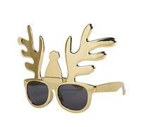 Novelty Christmas Theme Glasses (Christmas Tree, Santa, Reindeer, Snowflake etc) (Gold Reindeer)