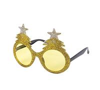 Novelty Christmas Theme Glasses (Christmas Tree, Santa, Reindeer, Snowflake etc) (Gold Xmas Tree)