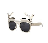 Novelty Christmas Theme Glasses (Christmas Tree, Santa, Reindeer, Snowflake etc) (Silver Reindeer)