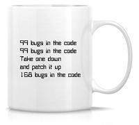 Novelty Coffee Mug 99 Bugs in The Code Programmer Software Engineer 11 Ounce Ceramic Coffee Mugs, Sarcasm, Sarcastic, Inspirational Birthday Gifts for Friends, Coworkers, Siblings, Dad, Mom