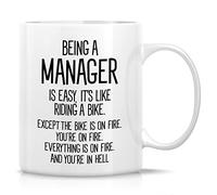 Novelty Coffee Mug Being A Manager is Easy 11 Ounce Ceramic Tea Coffee Mugs, Sarcasm, Motivational, Inspirational, Thank You Birthday Gifts for Friends, Coworkers, Employer, Boss Lady, Dad Mom