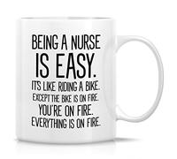 Novelty Coffee Mug Being A Nurse is Easy 11 Ounce Ceramic Coffee Mugs, Sarcasm, Motivational, Rn, Nursing Student, Inspirational Birthday Gifts for Friends, Coworkers, Sister, Brother, Dad, Mom