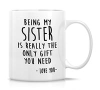 Novelty Coffee Mug Being My Sister is Really The Only Gifts You Need Love You 11 Ounce Ceramic Coffee Mugs, Sarcasm, Humor, Sarcastic, Inspirational, Birthday Gifts for Best Sis Friends Coworker