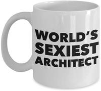 Novelty Coffee Mug Drinking Cup Funny Mug World's Sexiest Architect Mug Ceramic Coffee Cup Gifts for Architects 11Oz Gift for Women Men