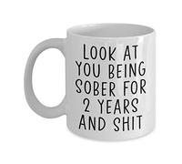 Novelty Coffee Mug Drinking Cup2 Years Sober Mug 2Nd Year Sobriety Gifts for Women Two Year Sobriety Gifts 2 Year Sobriety Gifts for Men 2Nd Year Sober 2 Years Sober Gifts Funny Gift