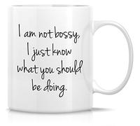 Novelty Coffee Mug I'm Not Bossy Just Know What You Should Be Doing 11 Ounce Ceramic Coffee Mugs, Sarcasm, Motivational, Inspirational Birthday Gifts for Friends, Coworkers, Siblings, Dad Or Mom