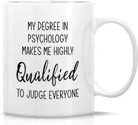 Novelty Coffee Mug- My Degree in Logy Highly Qualified to Judge Everyone Logist Student11 Oz Novelty Drinking Cup Funny Sarcasm Motivational Inspirational Gift for Him Her Friend.