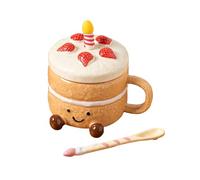 Novelty Coffee Mugs - Cute Aesthetic Drinkware,Cake Shaped Aesthetic Mug Tea Cup - Women Christmas Birthday Valentines Day Home Office School Hot Cold Water Milk