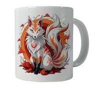 Novelty Coffee Mugs Kitsune Fox Japanese Folklore Coffee Cups Personalised Drinking Cups for Office Women 330ml
