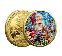 Novelty Coin - Merry Christmas Santa Claus Commemorative Coin, Festival Collectible Souvenir for Kids (4cm)