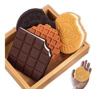 Novelty Cookie-Shaped Mini Pocket Notebook, Chocolate Bar Design Notepad, Waffle Pattern Writing Journal 4Books