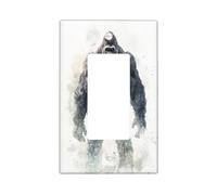 Novelty Cool Gorilla Decorative Light Switch Cover Plate 1 Gang Single Rocker, Modern Art Chimpanzee Electrical Faceplate for Kitchen Bathroom, Monkey Animal Switchcover Decor