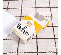 Novelty Creative Fashion Ceramic Porcelain Cigarette Ashtray Plant Flowerpot Home Decoration Ornaments (Yellow cigarette box)