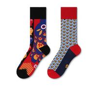 Novelty Crew Socks for Men & Women - Colorful Mismatched Artistic Socks, Creative Casual Socks with Fun Unique Designs, Gift Socks for Christmas, Birthday