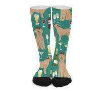 Novelty Crew Socks,Golden Doodle Dog Casual Funny Dress Socks Mid Calf Sport Athletic Socks For Women Men