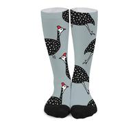 Novelty Crew Socks,Guinea Fowl Bird Cute Pattern Casual Funny Dress Socks Mid Calf Sport Athletic Socks For Women Men