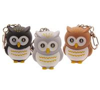 Novelty Cute Mini LED Owl With Sound Light Keyring Key Chain