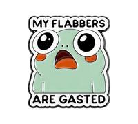 Novelty Cute Surprised Frog Brooch Green Enamel Pins for Men Women Funny Creative My Flabbers Are Gasted Words Brooches Cartoon Animal Badge Lapel Pins Jewelry Backpack Jacket Clothing Hat Bag