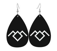 Novelty Dangle Earring Owl Cave Symbol Teardrop Leather Earrings Lightweight Women Earring for Party Girl Ladies