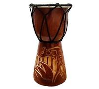 Novelty Decorative Djembe 6" high x 4" top. (6 Inch, Giraffe)