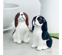 Novelty Dog Shaped Ceramic Salt & Pepper Shaker Set, Quirky Tableware or Home Decoration, Great Dog Lover Gift (King Charles Spaniel)