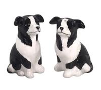 Novelty Dog Shaped Ceramic Salt & Pepper Shaker Set, Quirky Tableware or Home Decoration, Great Dog Lover Gift (Border Collie)