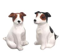 Novelty Dog Shaped Ceramic Salt & Pepper Shaker Set, Quirky Tableware or Home Decoration, Great Dog Lover Gift (Jack Russell Terrier)