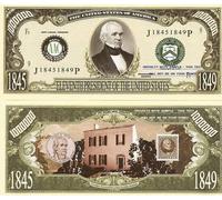 Novelty Dollar 11th President James K Polk One Million Dollar Bills X 2