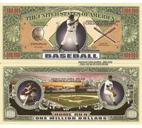 Novelty Dollar Baseball Strike Out Home Run Million Dollar Bills X 2