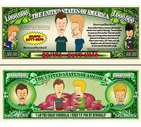 Novelty Dollar Beavis and Butt Head American Adult Animated TV Series Million Dollar Bills x 2