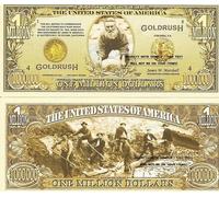 Novelty Dollar California Gold Rush 1848 Million Dollar Bills X 2 New