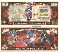 Novelty Dollar Captain America Freedom Prevails Million Dollar Bills x 2 Comic Book Super Hero