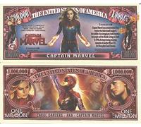 Novelty Dollar CaptainMarvel Carol Danvers Commemorative Million Dollar Bills x 2 Film Cartoon