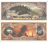 Novelty Dollar Godzilla King Of Monsters Million Dollar Bills x 2 Japanese
