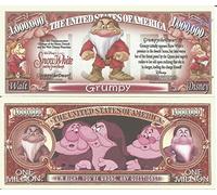 Novelty Dollar Grumpy Snow White Dwarf Commemorative Million Dollar Bills x 2 1937 Film