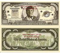 Novelty Dollar Jesse James Gang Outlaw $100,000 Dollar Bills X 2 New