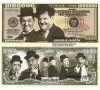 Novelty Dollar Laurel and Hardy Stan and Oliver Comedy Legends Million Dollar Bills x 2 New