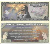 Novelty Dollar Lord Hear Our Prayers Serenity Jesus Christ the Lord Million Dollar Bills x 2