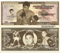 Novelty Dollar M Ali Cassius Clay Commemorative Million Dollar Bills x 2 American Boxer