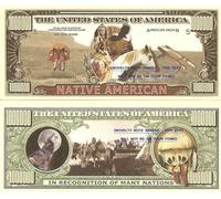 Novelty Dollar Native American Indian Chief Million Dollar Bills X 2