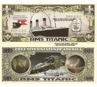 Novelty Dollar RMS Titanic Commemorative One Million Dollar Bills x 2 White Star Line 1912 New