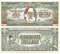 Novelty Dollar Santa Claus Father Christmas Saint Nicholas Real Santa Million Dollar Bills x 2