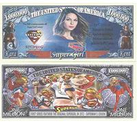 Novelty Dollar Super Girl Lovers Commemorative Million Dollar Bills x 2 Krypton Hero Superman