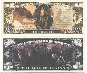 Novelty Dollar The Hobbit Bilbo Baggins Million Dollar Bills x 2 Middle Earth Fantasy Film