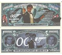 Novelty Dollar Timothy Dalton as 007 Commemorative Million Dollar Bills x 2