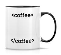 Novelty Drinking Cup - Coffee Coding Coder Programmer Software Engineer Developer 11 Oz Ceramic Coffee Mugs - Funny, Sarcasm, Inspirational Birthday Gifts - White Mug with Black Handle and Inner