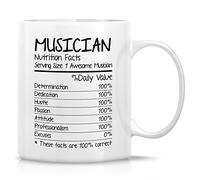 Novelty Drinking Cup - Musician Nutrition Facts Music Life 11 Oz Coffee Cup - Sarcasm Sarcastic Motivational Inspirational Graduation Birthday Gifts for Friends Coworkers Sister Brother Mom Dad