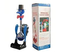 Novelty Drinking Water Bird Toy, Perpetual Motion Bobbing Glass Ducks Desk Decors, non Stop Glass Duck Creative Toys, Educational Science Ornament & Fun Prank Toy (Blue)